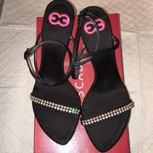 Escada Lily black crystal heels